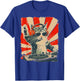 Funny DJ Cat with Headphones Retro Music Lover Art T-Shirt - T-Shirt | Royal