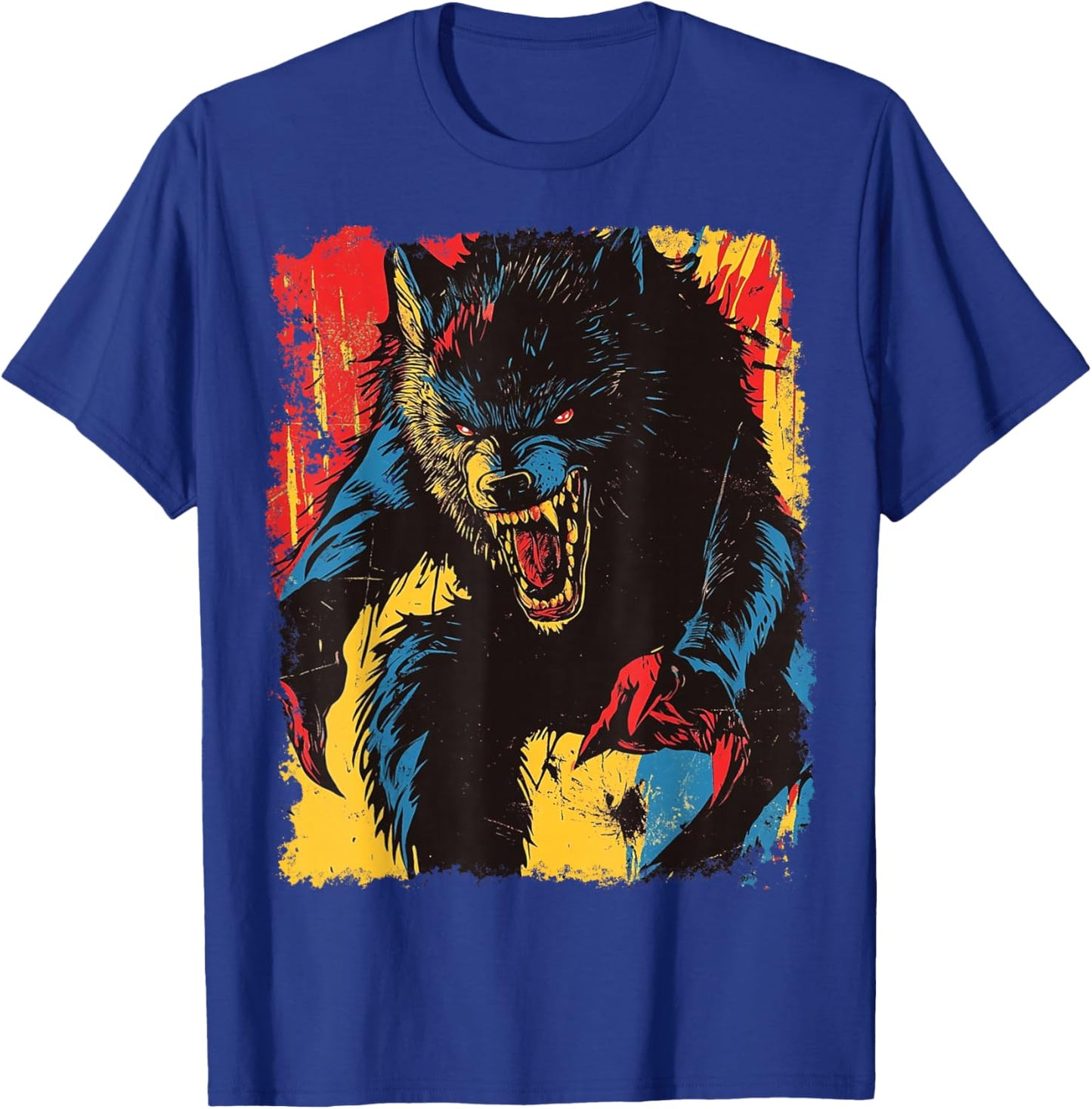 Werewolf Retro Halloween T-Shirt - T-Shirt | Royal