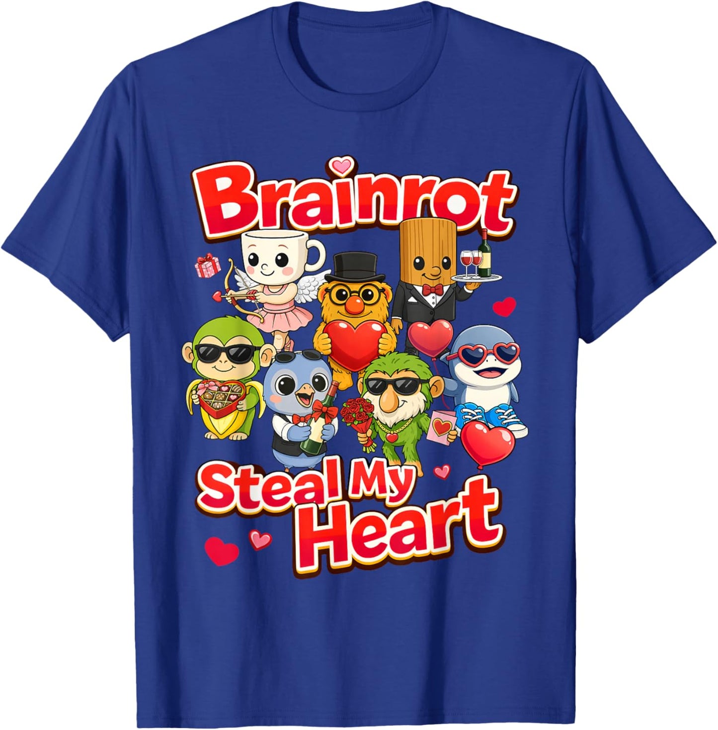 Brainrot Steal My Heart, KI-generiertes süßes Geschenk zum Valentinstag T-Shirt - T-Shirt | Royal