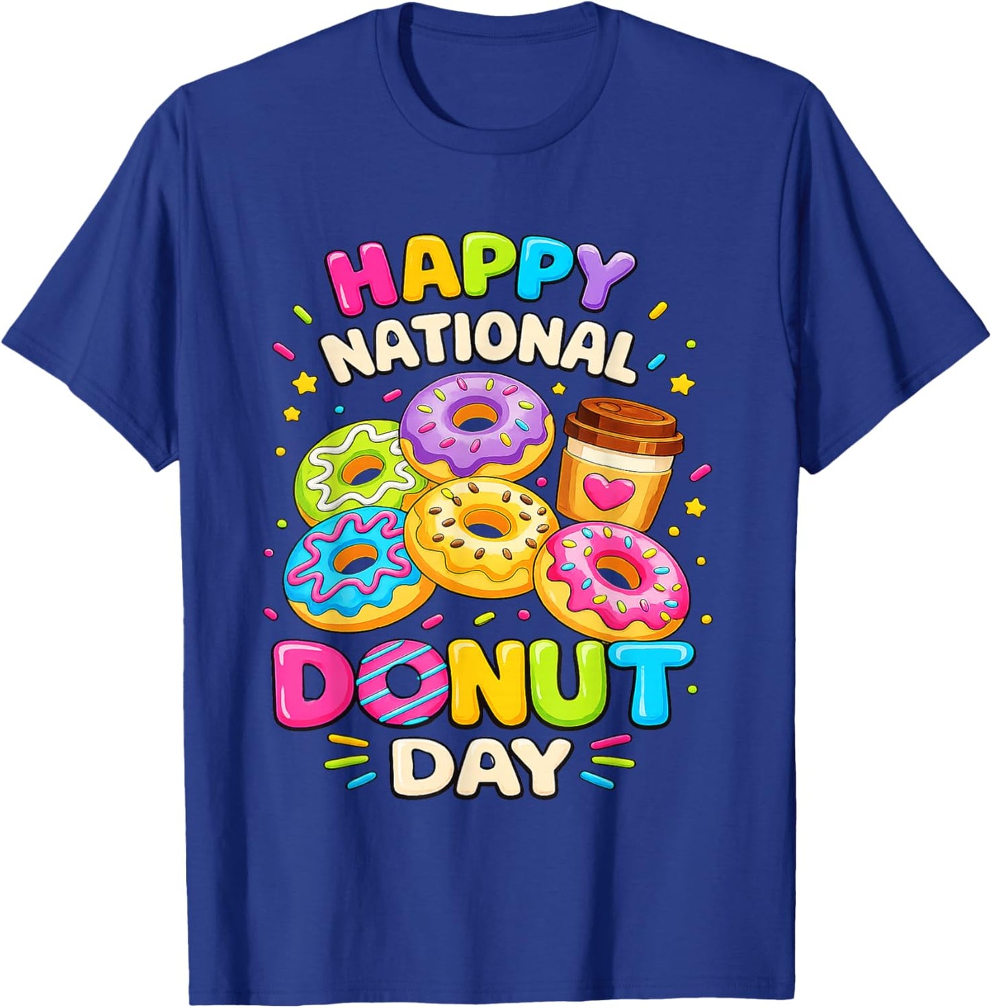 Happy National Donut Day 2029 June Donut Lovers T-Shirt - T-Shirt | Royal