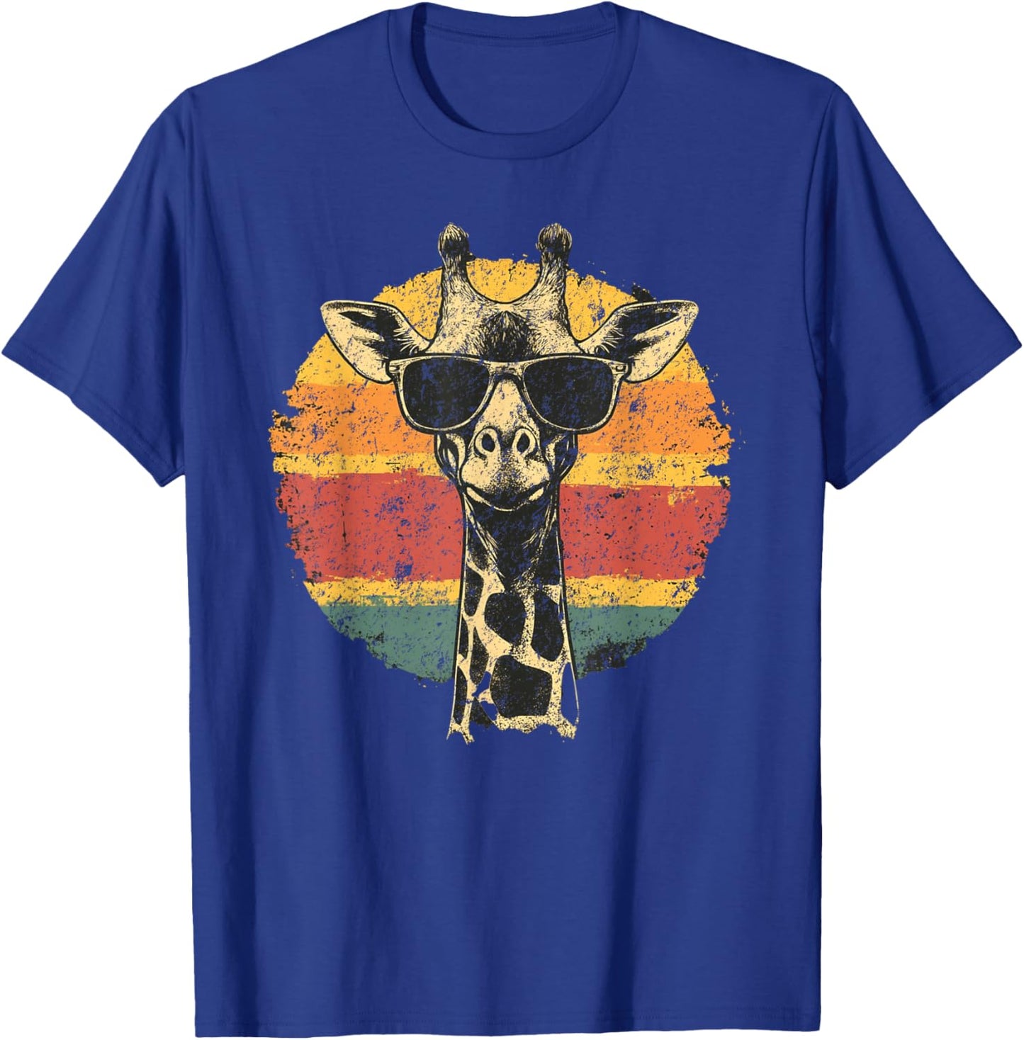 Giraffe Vintage Sunglasses Funny T-Shirt - T-Shirt | Royal