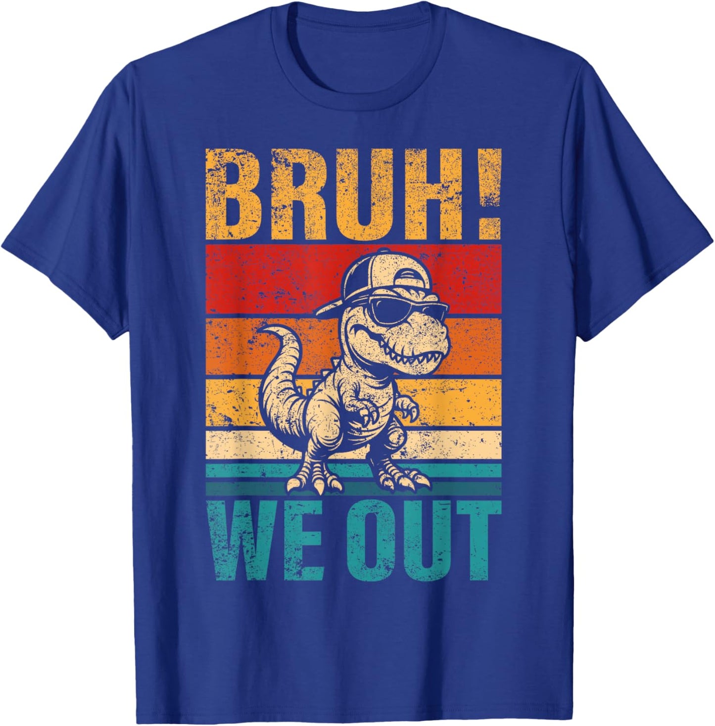 Last Day of School Dinosaur Bruh We Out Student Squad T-Shirt - T-Shirt | Royal