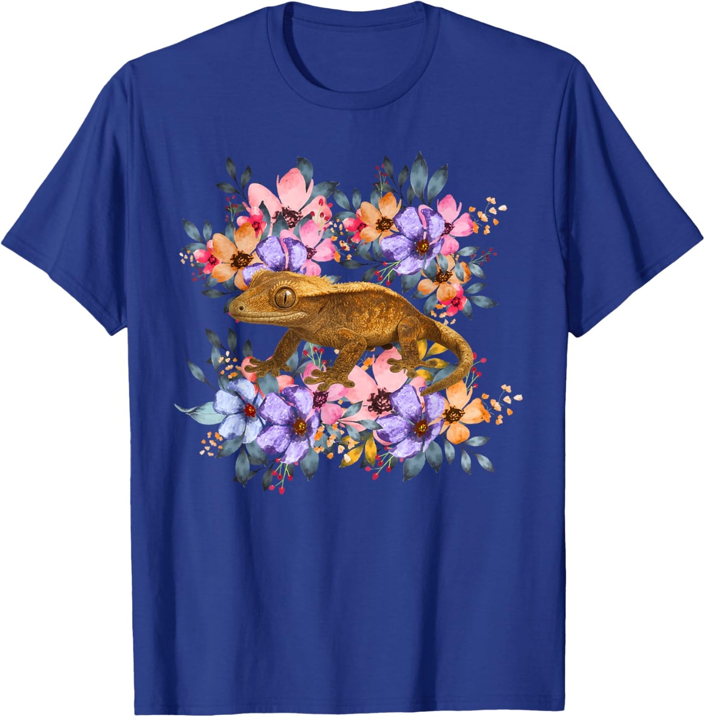 Crested Gecko Flowers Crested Gecko Owner Crestie Lover T-Shirt - T-Shirt | Royal