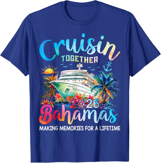 Cruisin Together Bahamas 2026 Family Cruise Bahamas Vacation T-Shirt - T-Shirt | Royal