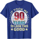 Vintage It Took Me 90 Years To Look This Good 90th Birthday T-Shirt - T-Shirt | Royal
