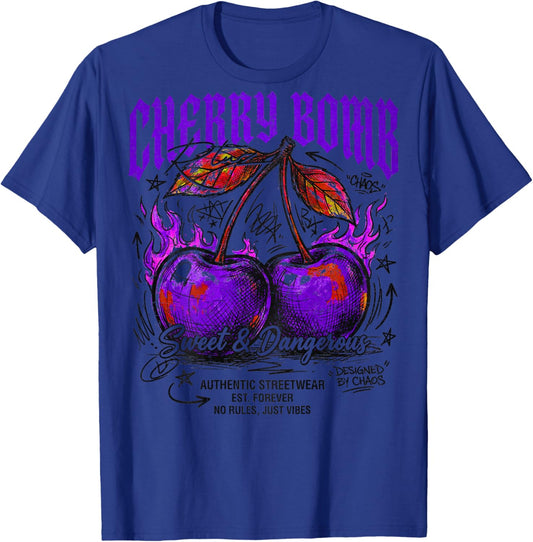 Früchte Obst Backprint Streetwear Mode Vintage Damen Herren T-Shirt - T-Shirt | Royal
