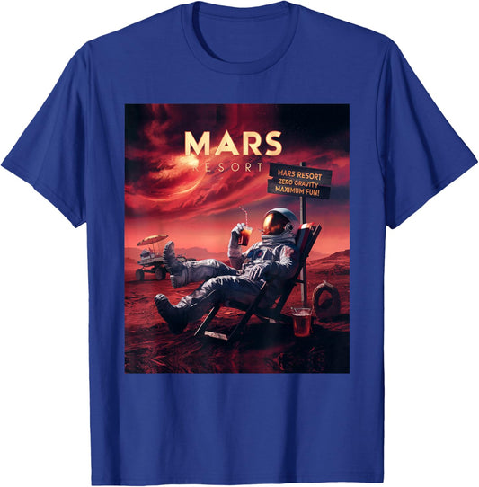 Mars Resort - Funny Astronaut Vacation Space Design T-Shirt - T-Shirt | Royal