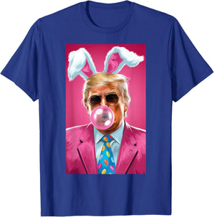 Trump Blowing Bubble Gum Political Republican Easter Day T-Shirt - T-Shirt | Royal