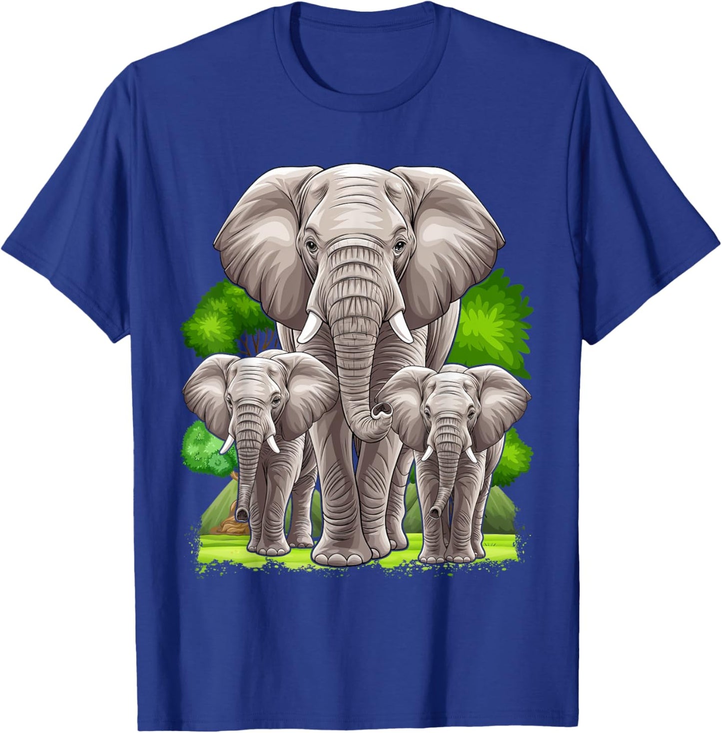 Elephant Family Africa Safari Zoo Keeper Elephant T-Shirt - T-Shirt | Royal