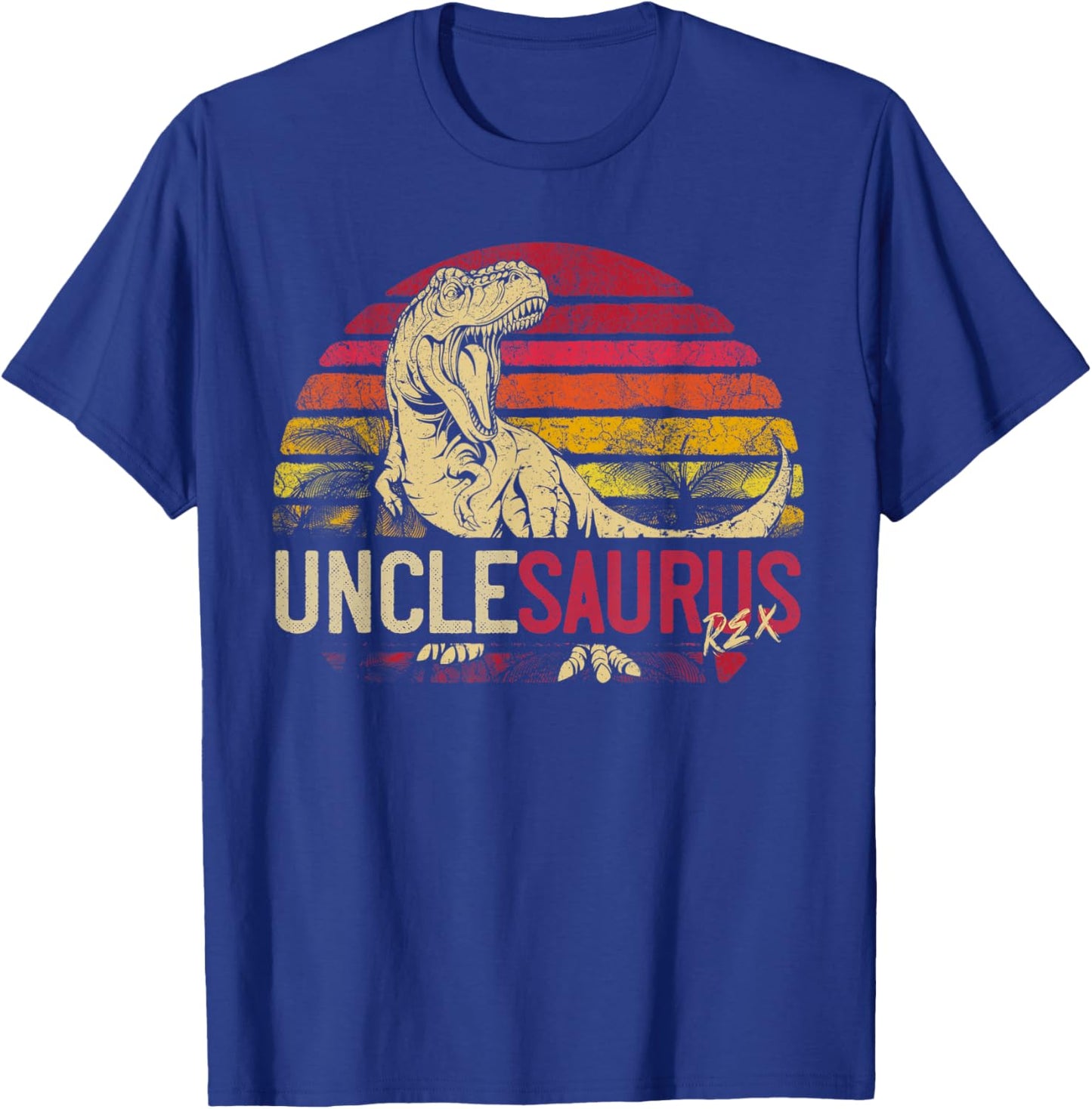 Uncle Saurus Funny Personalized Dinosaur T Rex Matching T-Shirt - T-Shirt | Royal