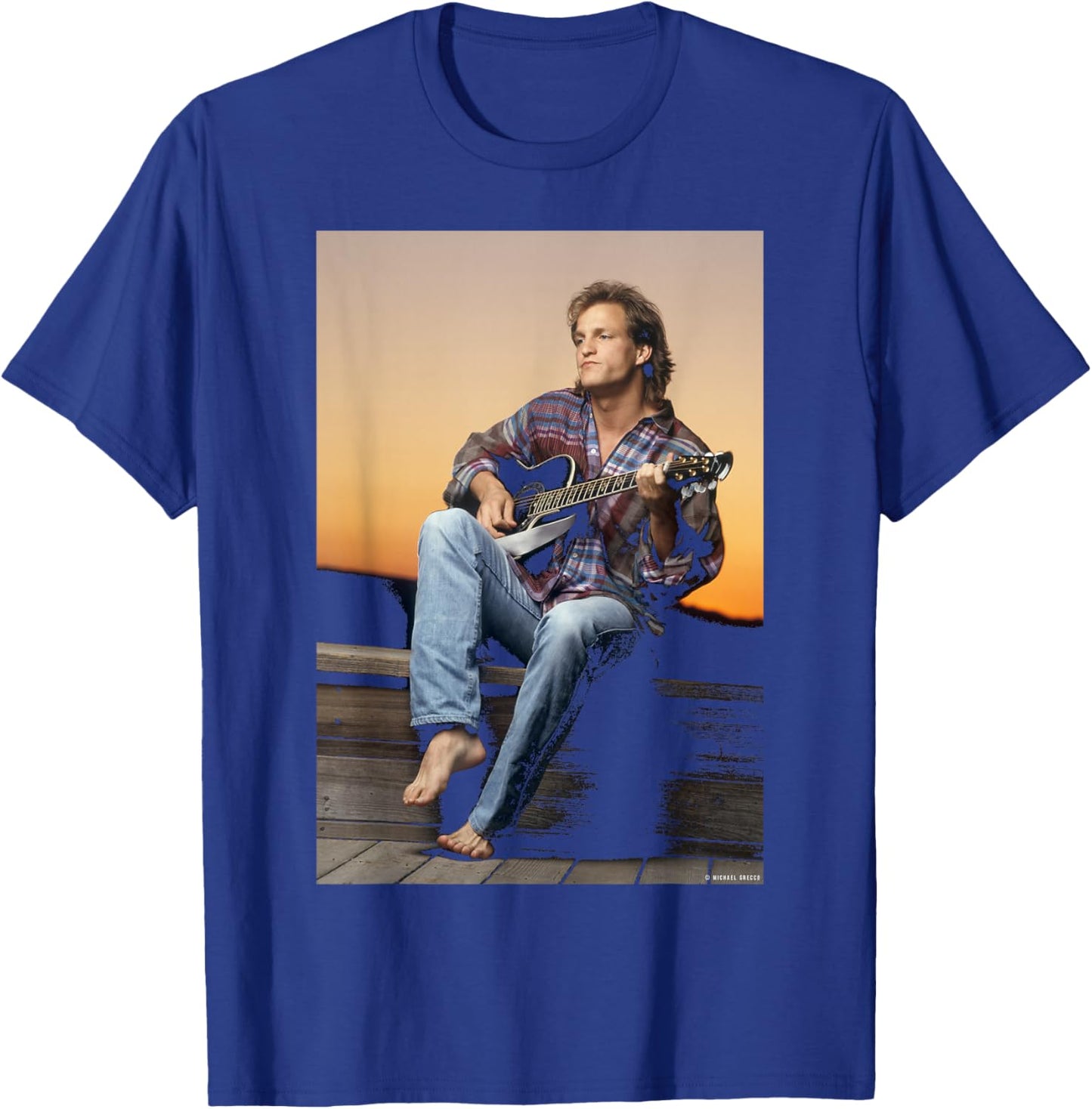 True Detective Actor Musician Woody Harrelson Michael Grecco T-Shirt - T-Shirt | Royal