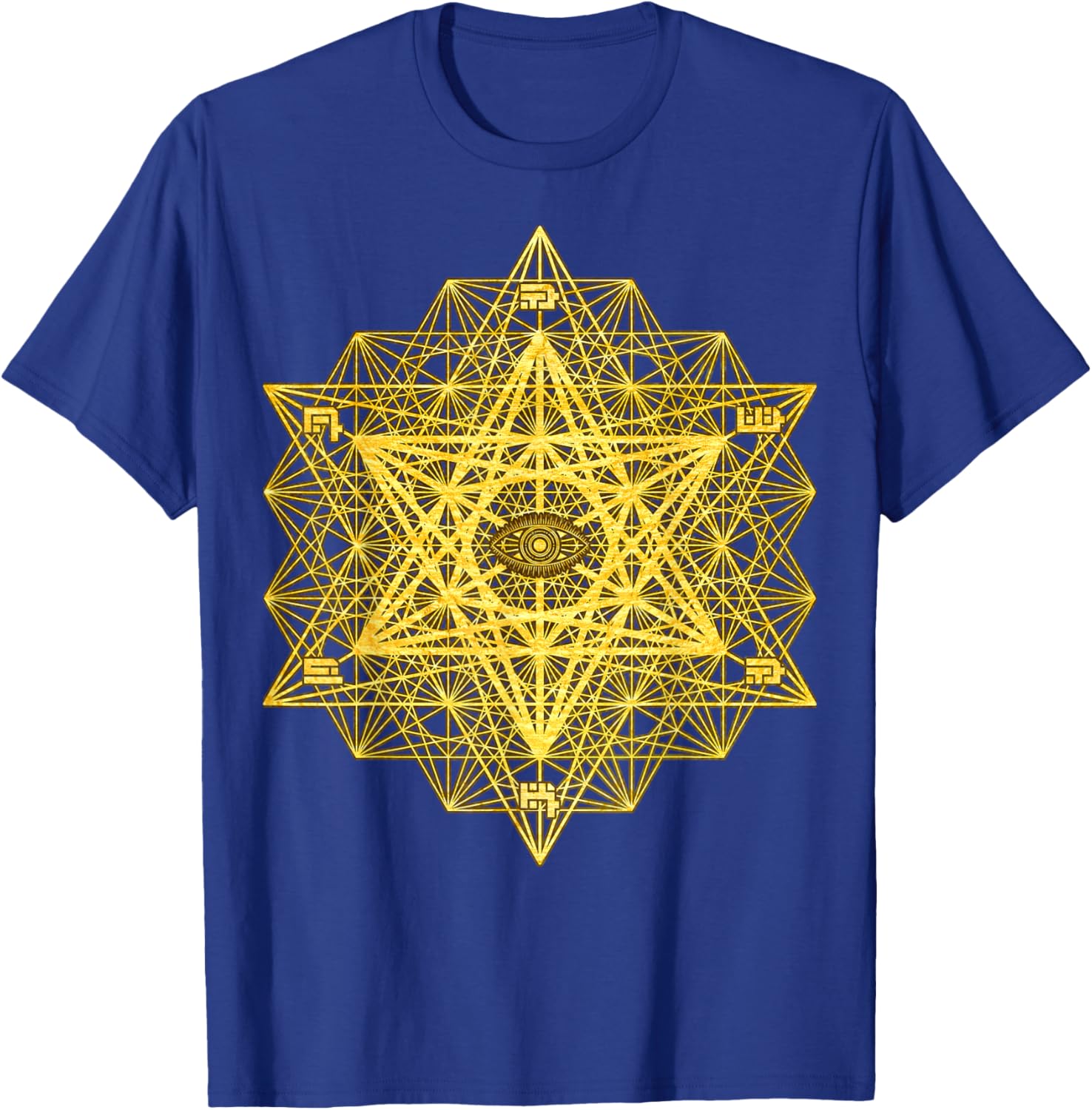 Awaken Third Eye Sacred Geometry Tetrahedron Metatron Cube T-Shirt - T-Shirt | Royal