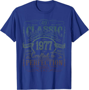 Vintage 1977 Limited Edition Shirt 49 Year Old 49th Birthday T-Shirt - T-Shirt | Royal