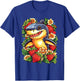 Shark Strawberries and Flowers Graphic Cute Shark T-Shirt - T-Shirt | Royal