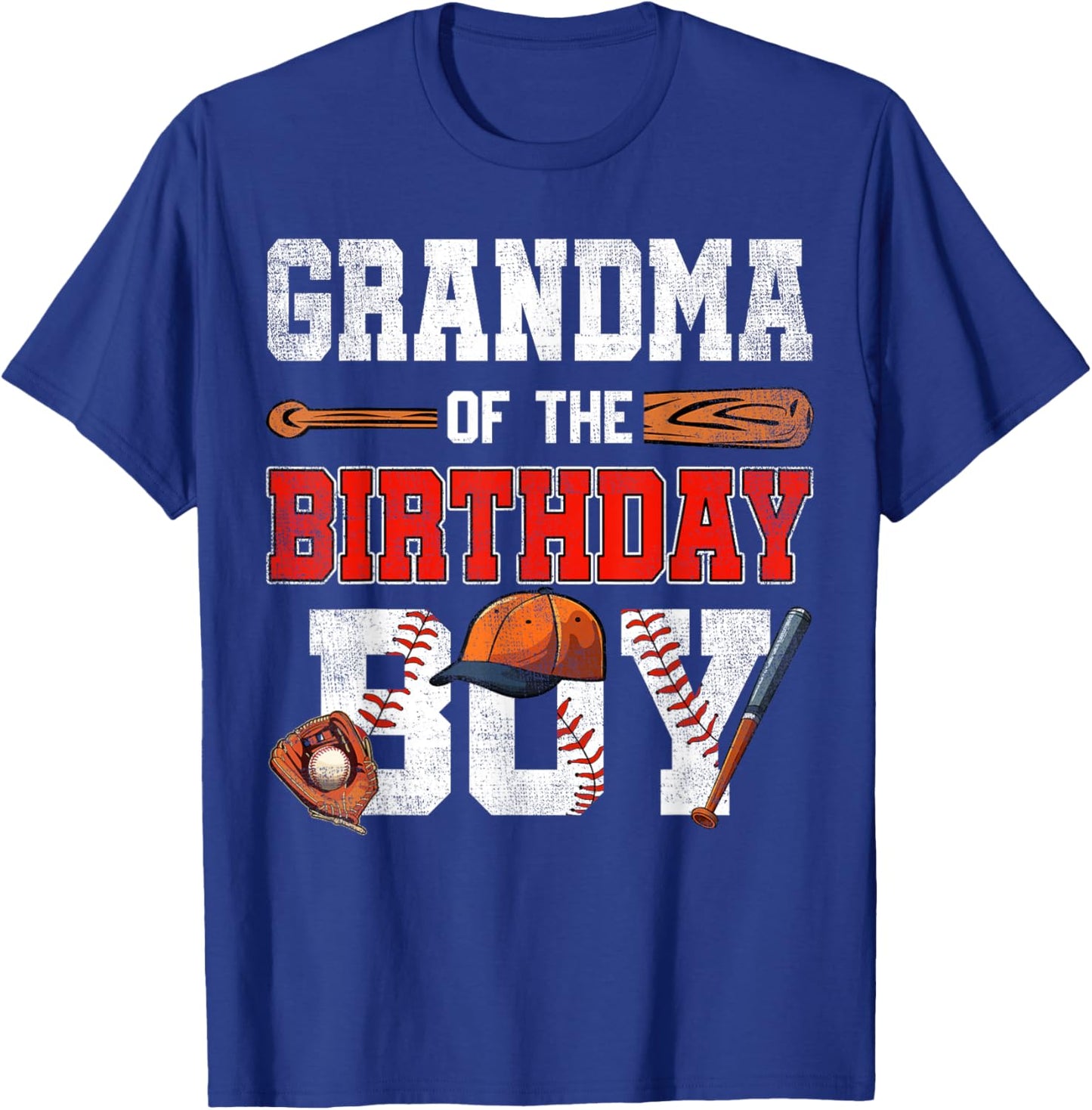 Grandma Of The Birthday Boy Baseball Bday Family T-Shirt - T-Shirt | Royal