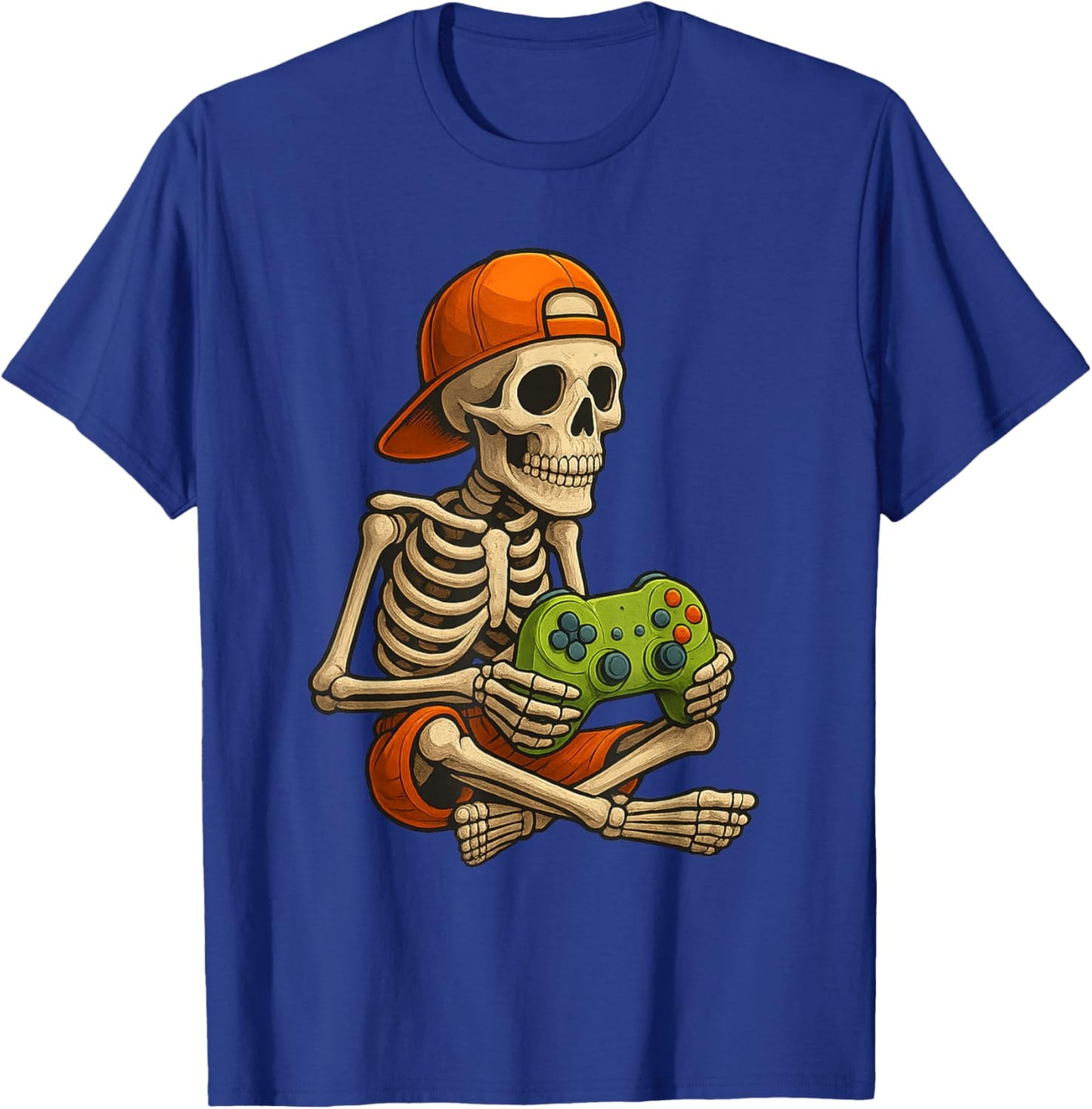 Gamer Halloween – Video Game Skeleton with Controller T-Shirt - T-Shirt | Royal