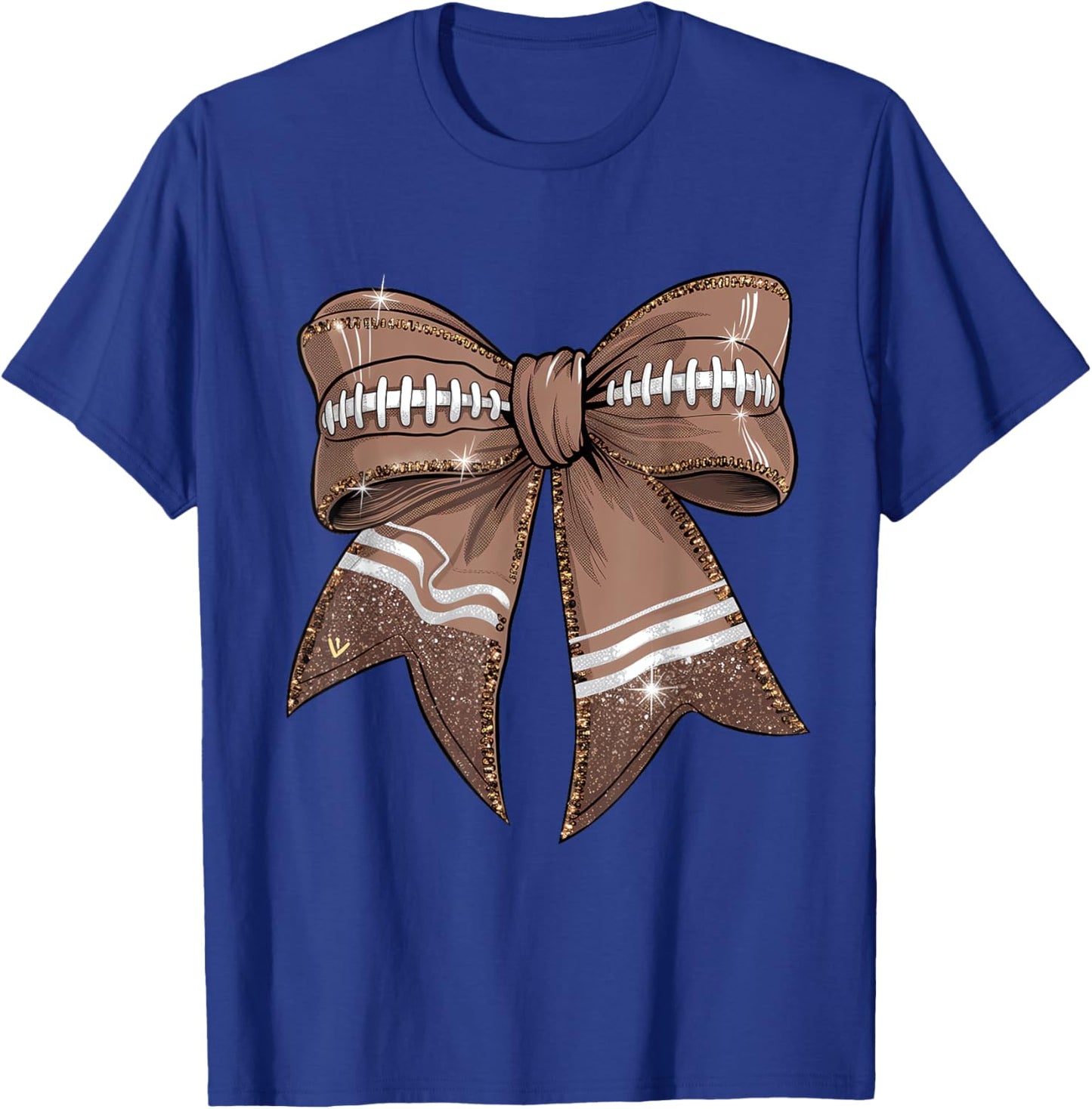 Coquette Bow Pumpkin American Football Thanksgiving Autumn T-Shirt - T-Shirt | Royal