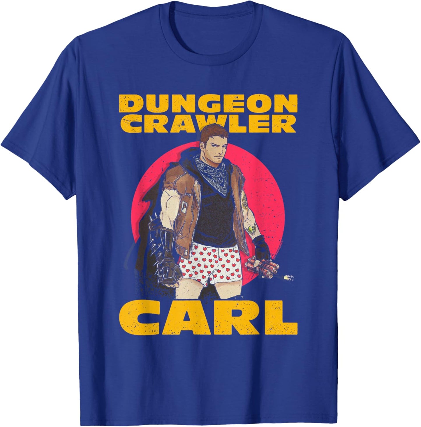 DCC Carl with Dynamite Heart Boxers Portrait RPG Books T-Shirt - T-Shirt | Royal