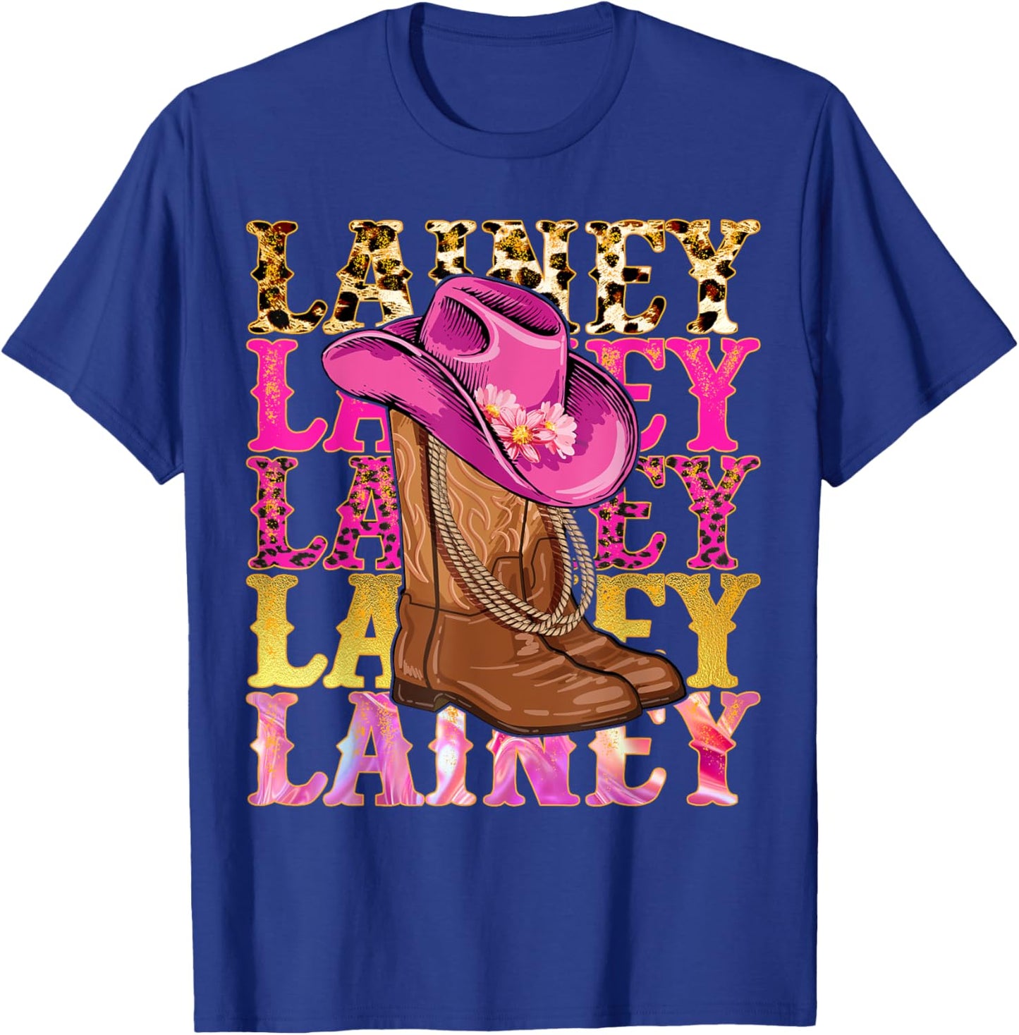 Lainey First Name Personalized Birthday Cowgirl Outfit T-Shirt - T-Shirt | Royal