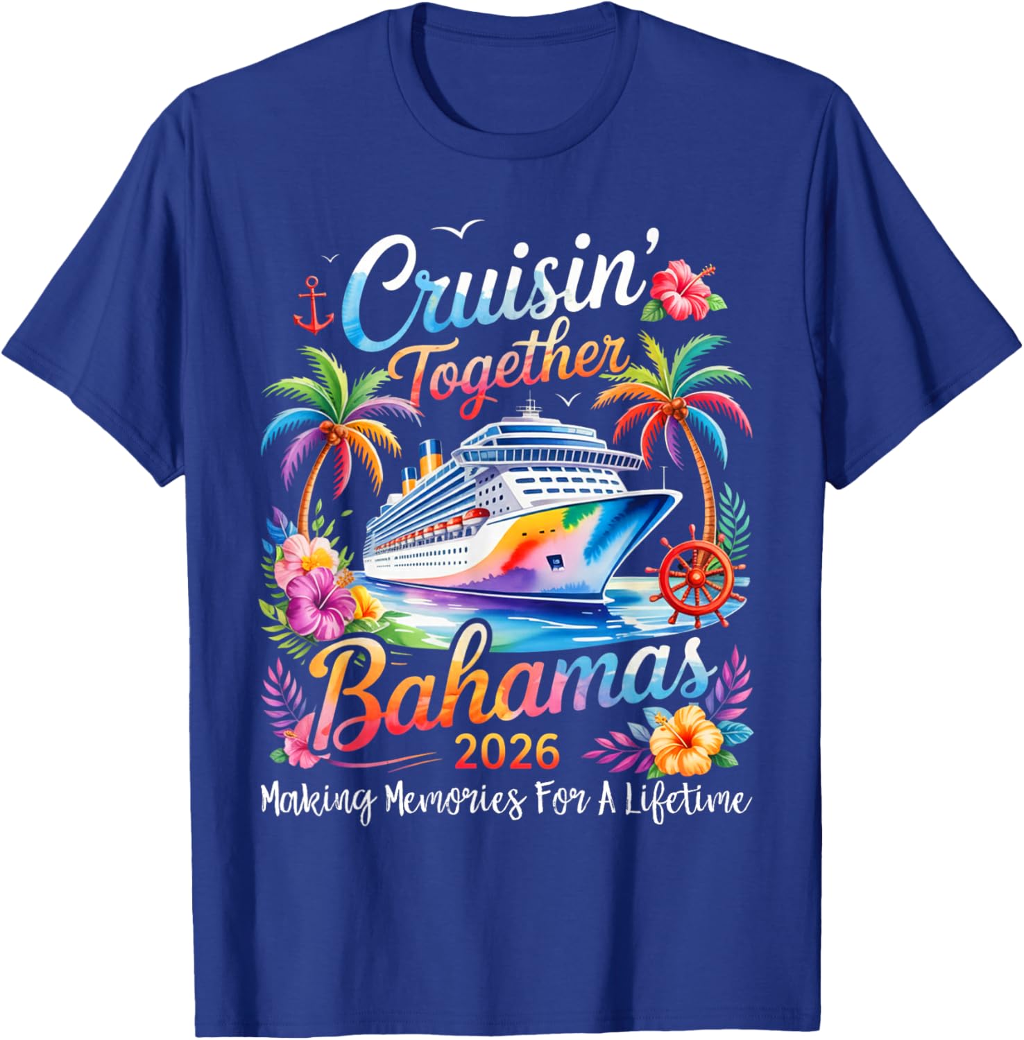 Cruisin' Together Bahamas 2026 Family Cruise Vacation T-Shirt - T-Shirt | Royal