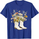 Cowboy Cowgirl Women Boots Flowers Vintage Rodeo Western T-Shirt - T-Shirt | Royal