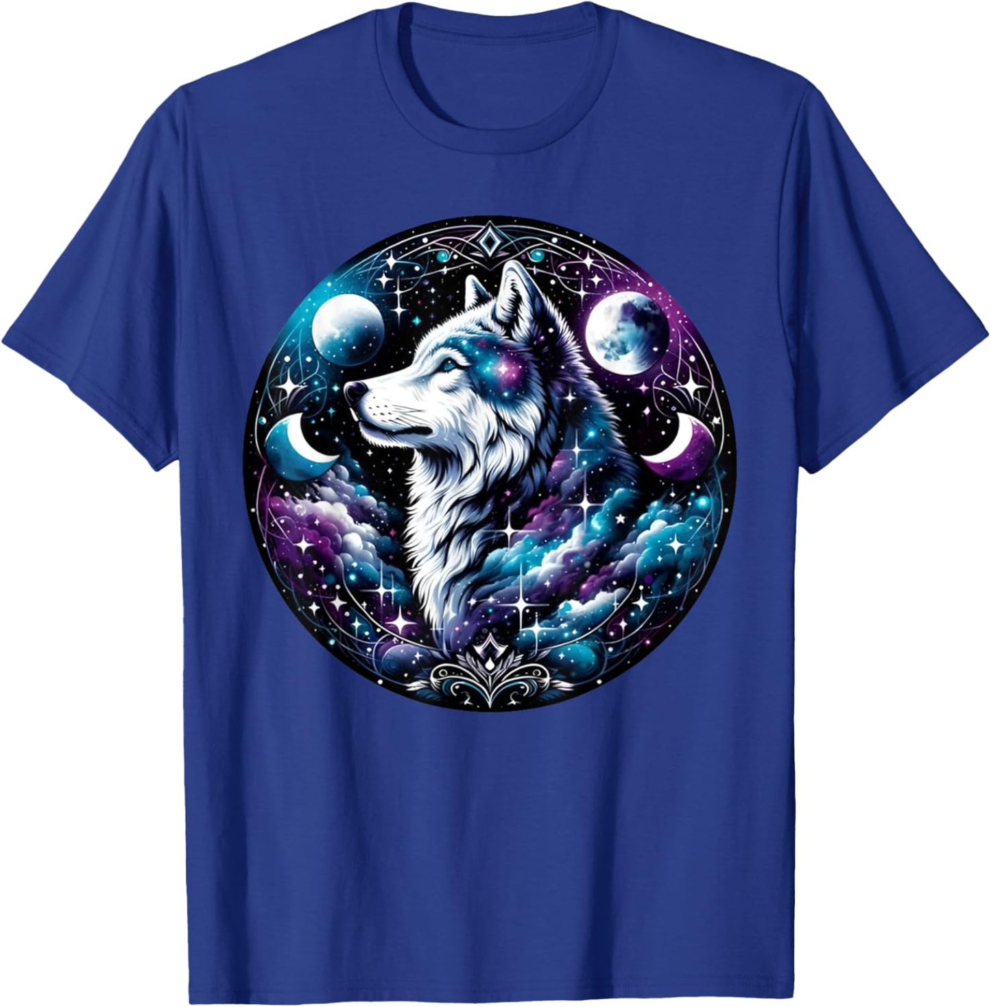 Wolf Celestial Dream Night Howling Moon Funny Wolves Lover T-Shirt - T-Shirt | Royal