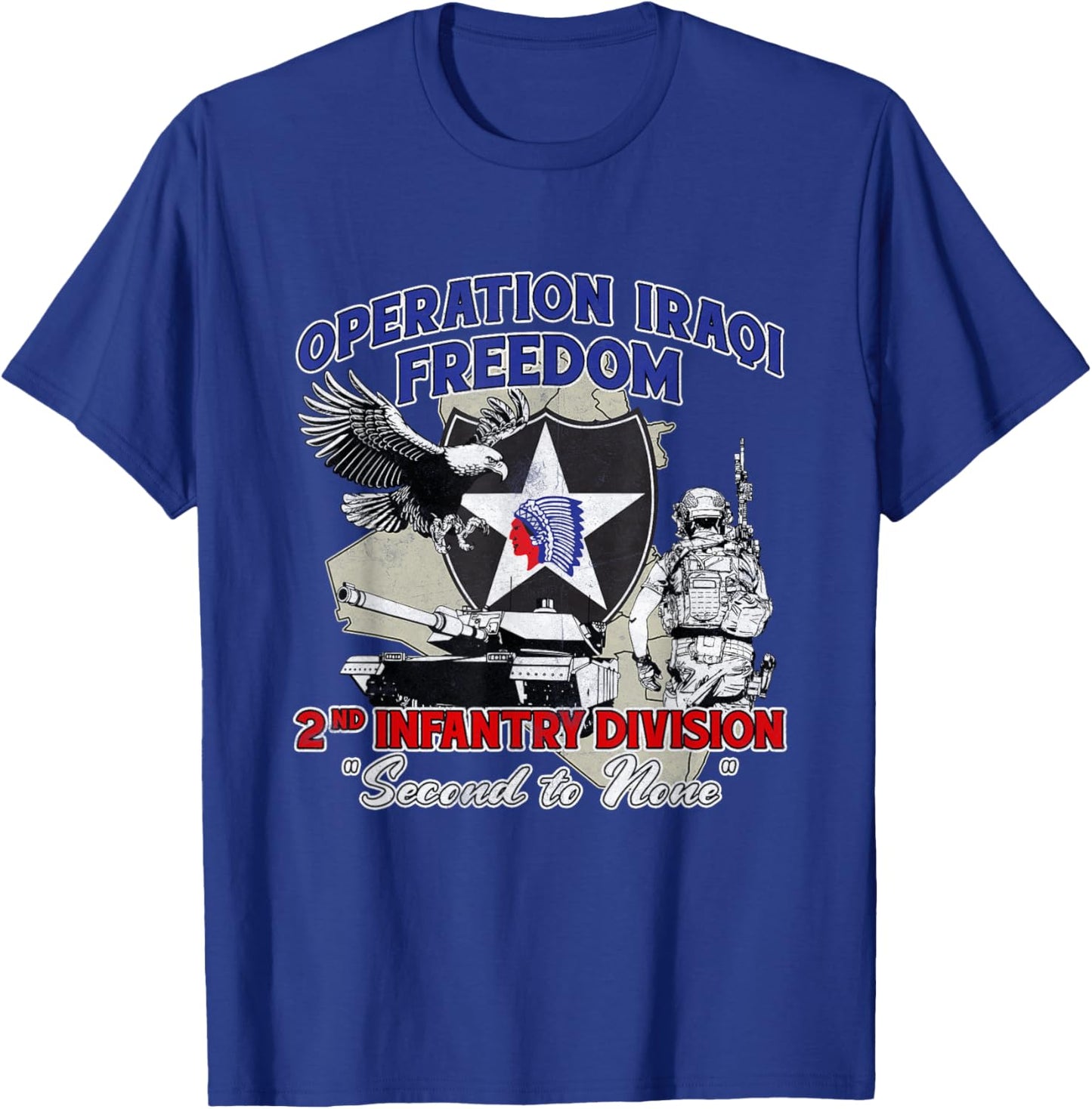 2nd Infantry Division - Operation Iraqi Freedom OIF Veteran T-Shirt - T-Shirt | Royal