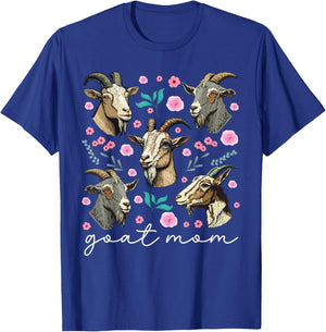 Goat Mom Flowers Goat Mama Goat Owner Goat Farmer Goat Momma T-Shirt - T-Shirt | Royal