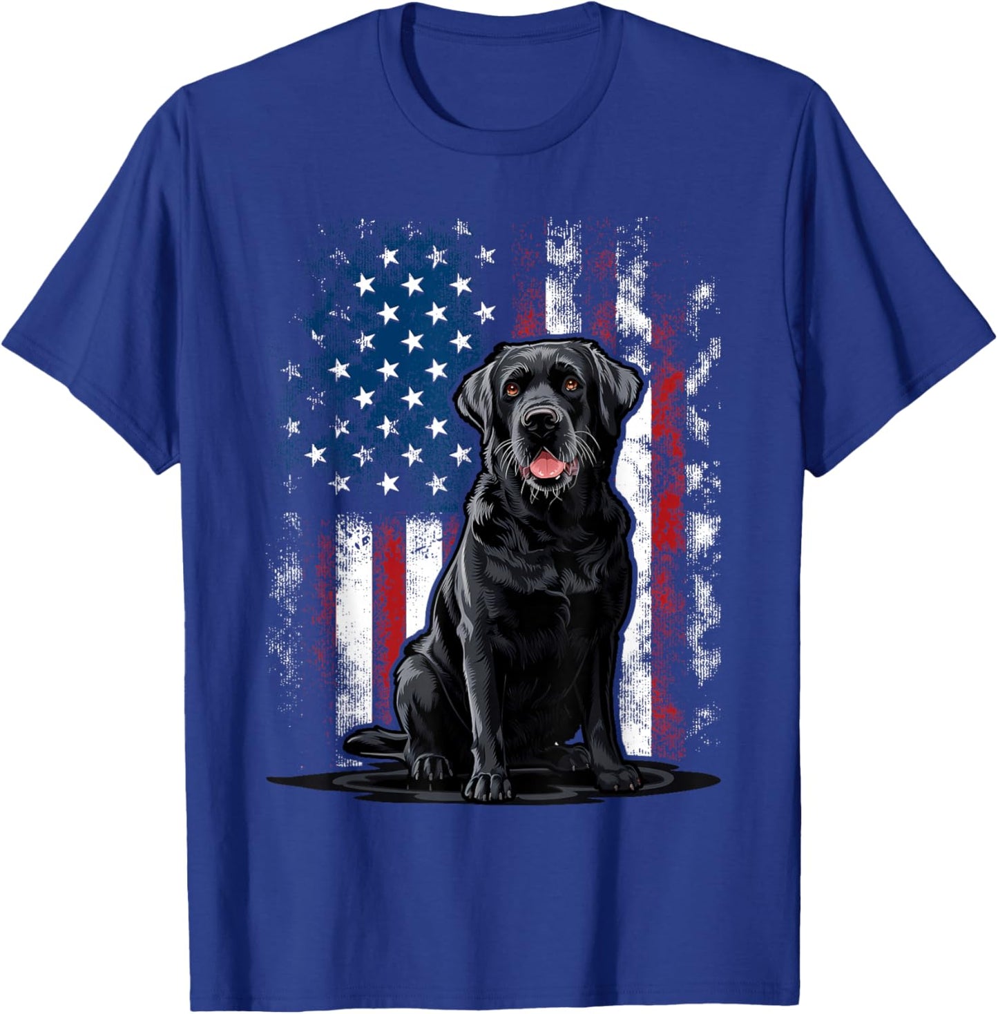 American Black Labrador USA Flag Lab Owner T-Shirt - T-Shirt | Royal
