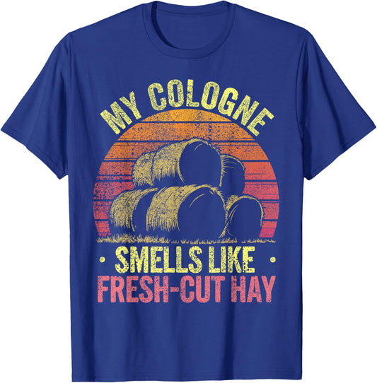 Fresh-Cut Hay Season Farmer T-Shirt - T-Shirt | Royal