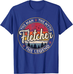 Fletcher The Man The Myth The Legend Personalized Name T-Shirt - T-Shirt | Royal