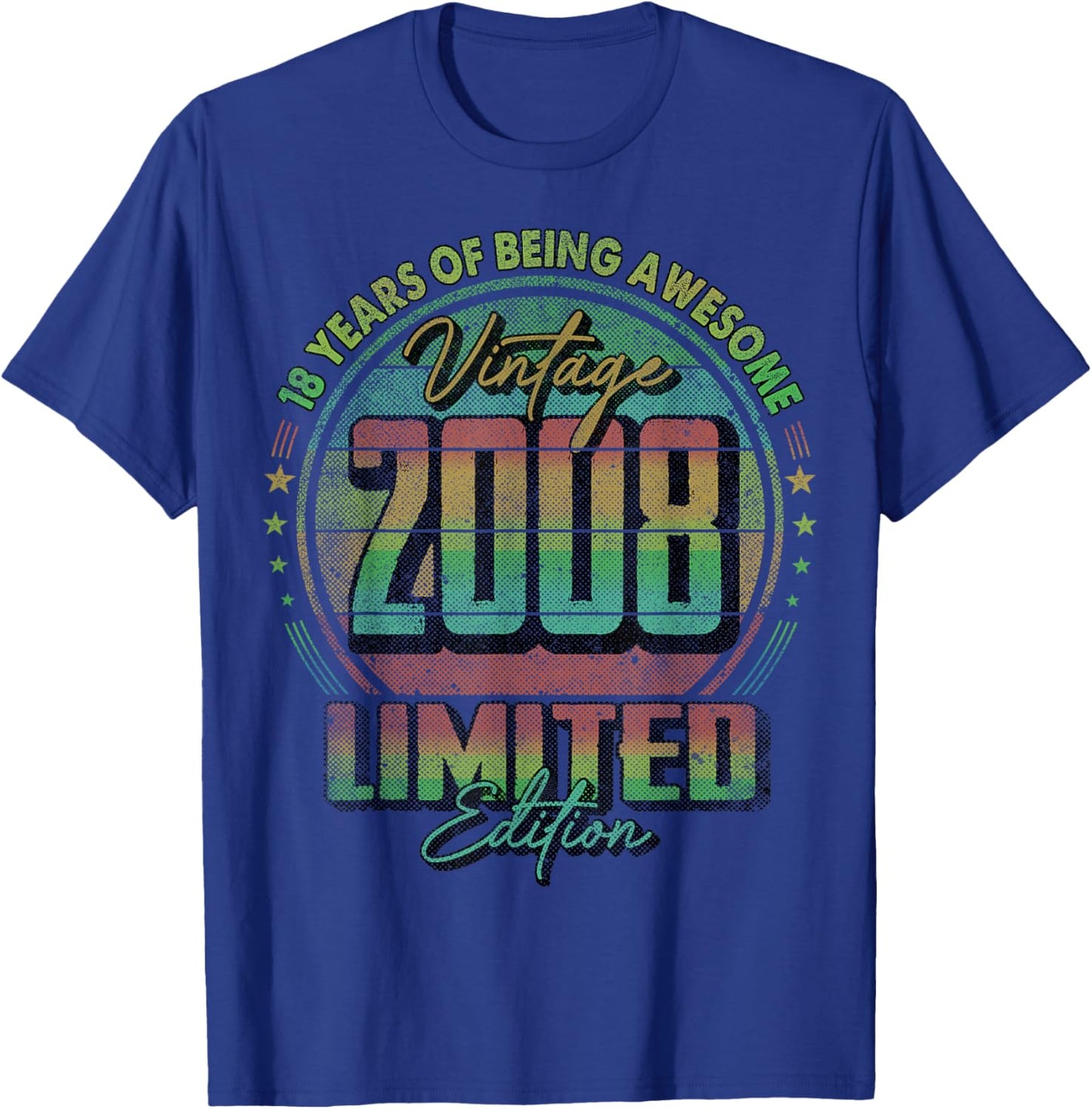 Vintage 2008 Limited Edition Shirt 18 Year Old 18th Birthday T-Shirt - T-Shirt | Royal