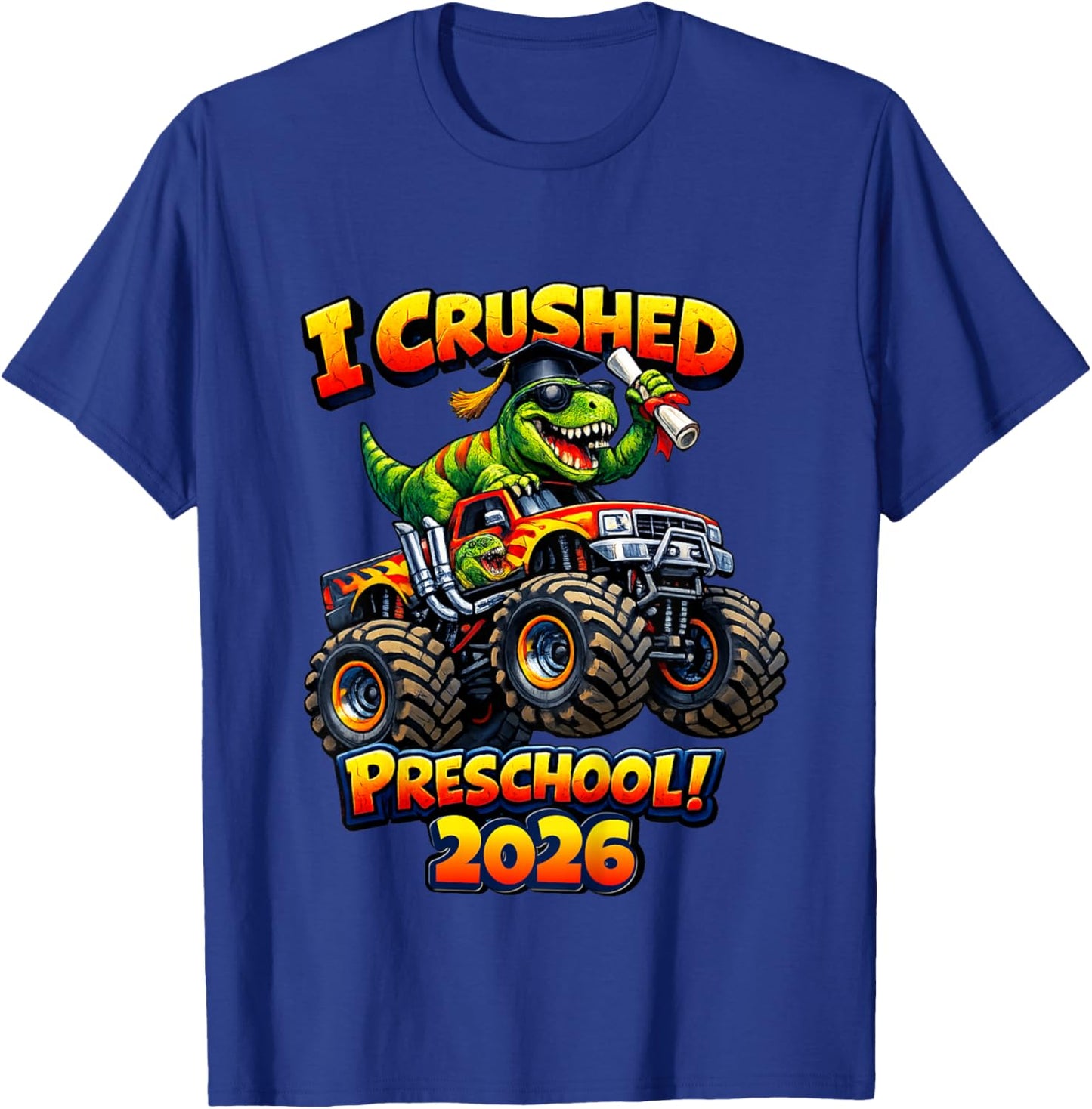 Kids I Crushed Preschool 2026 Pre-K Grad 2026 T-Shirt - T-Shirt | Royal