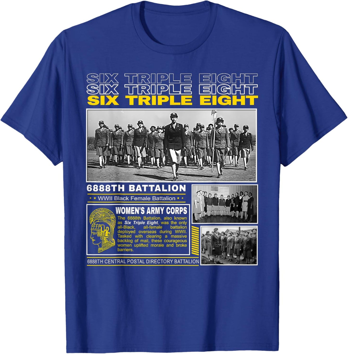 6888th Battalion Black Women’s WWII Service T-Shirt - T-Shirt | Royal