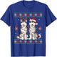 Siberian Husky Christmas Santa Reindeer Christmas Sweater T-Shirt - T-Shirt | Royal