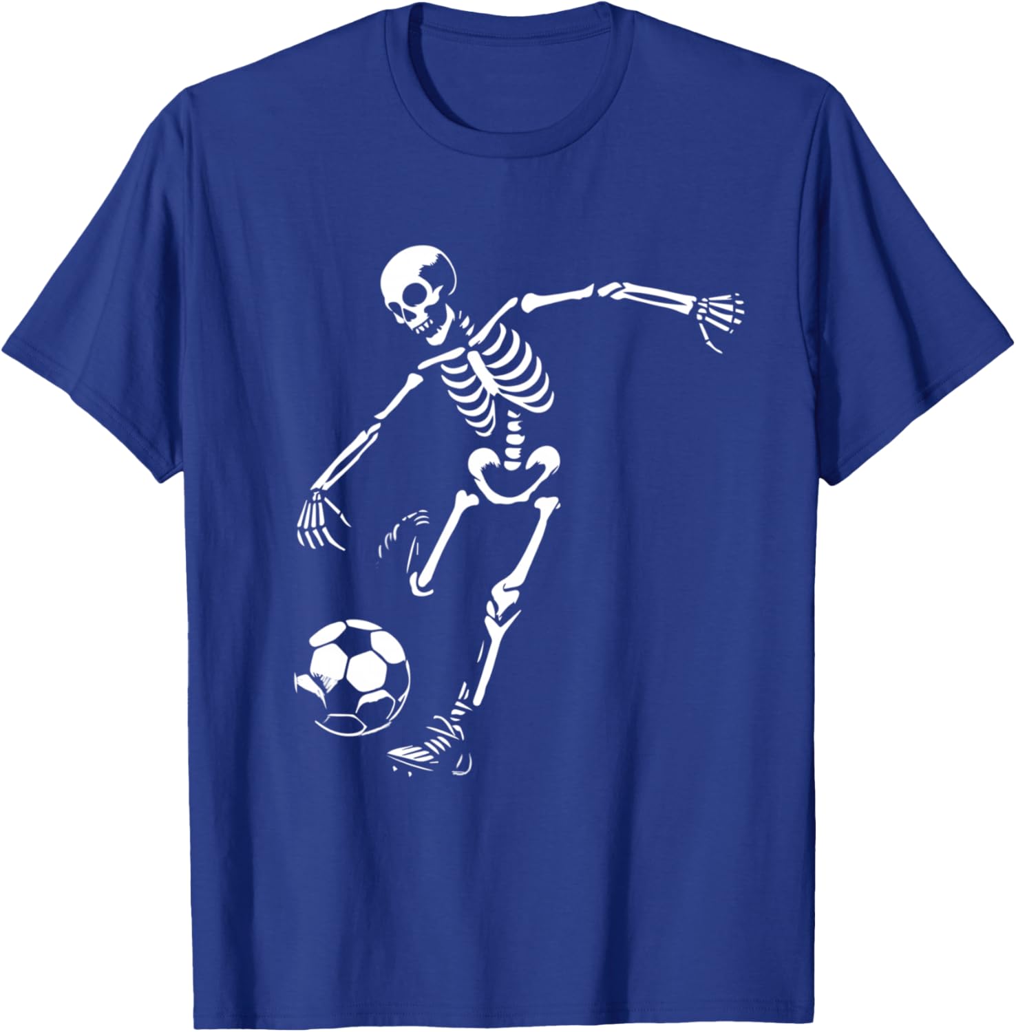 Funny Skeleton Playing Soccer, Halloween Soccer Boys Girls T-Shirt - T-Shirt | Royal
