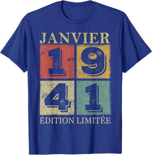 January 1941 85 Years Birthday Gift Man January 1941 T-Shirt - T-Shirt | Royal