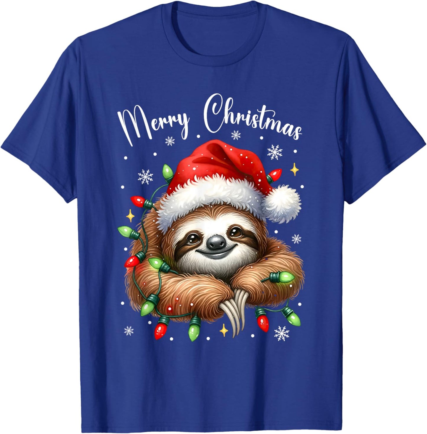 Christmas Pajamas Sloth Christmas Pajama Shirt Lazy Sloth T-Shirt - T-Shirt | Royal