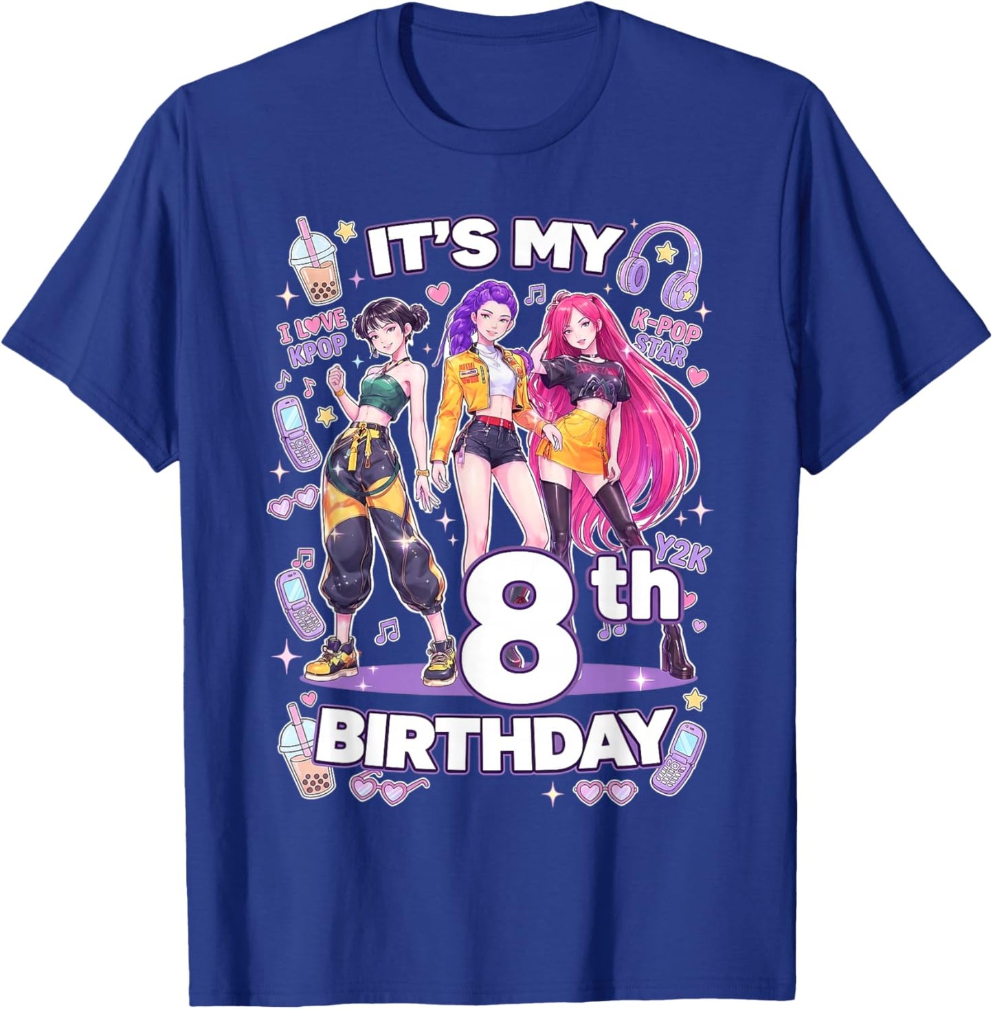 Kpop Coréen Fille 8ème Anniversaire 8 Ans Fête d'anniversaire T-Shirt - T-Shirt | Royal