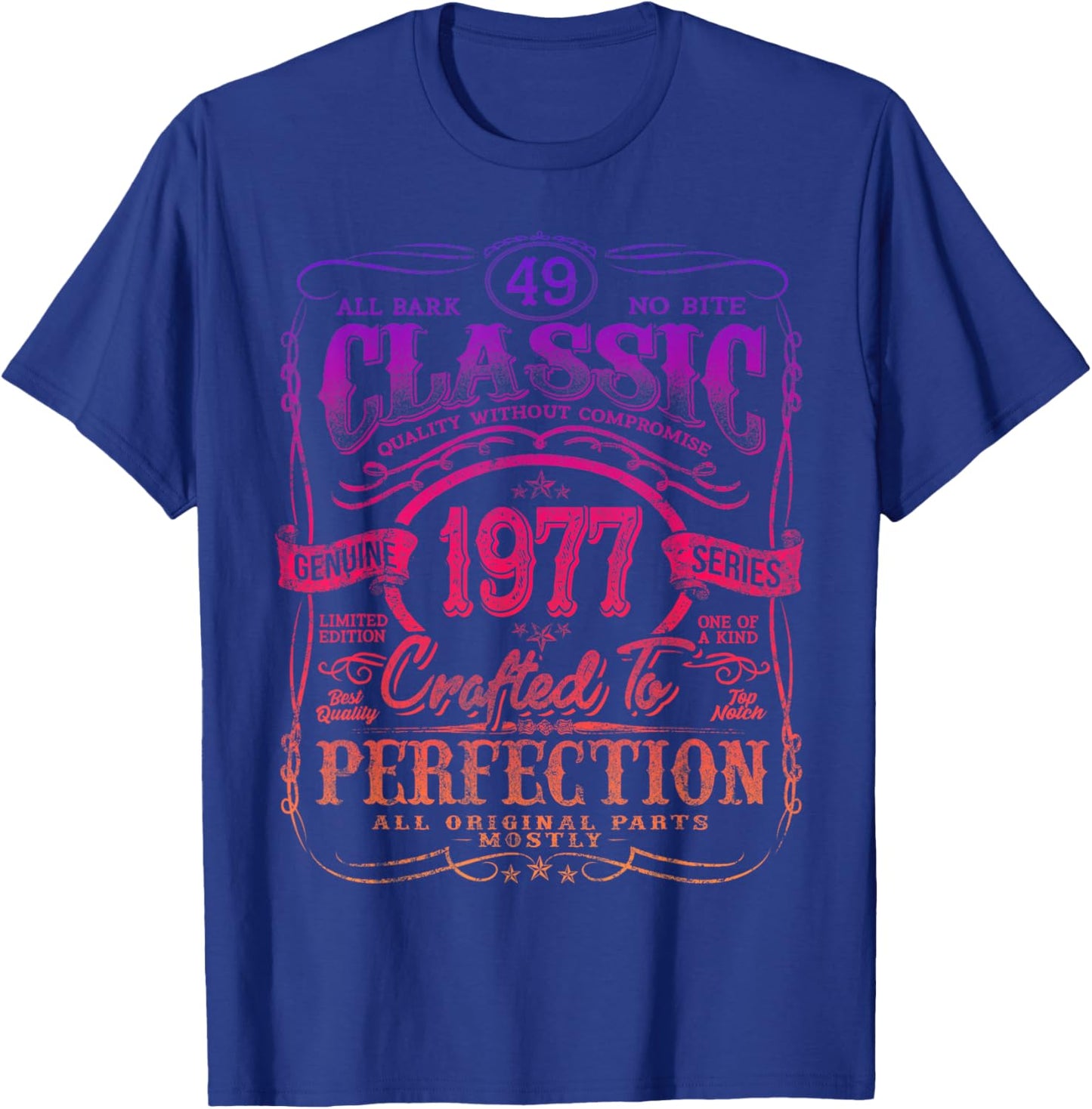Vintage 1977 Limited Edition Shirt 49 Year Old 49th Birthday T-Shirt - T-Shirt | Royal