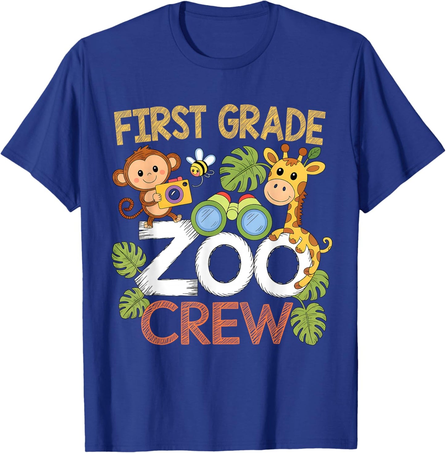 First Grade Zoo School Vacation Field Day Wildlife Team Kids T-Shirt - T-Shirt | Royal
