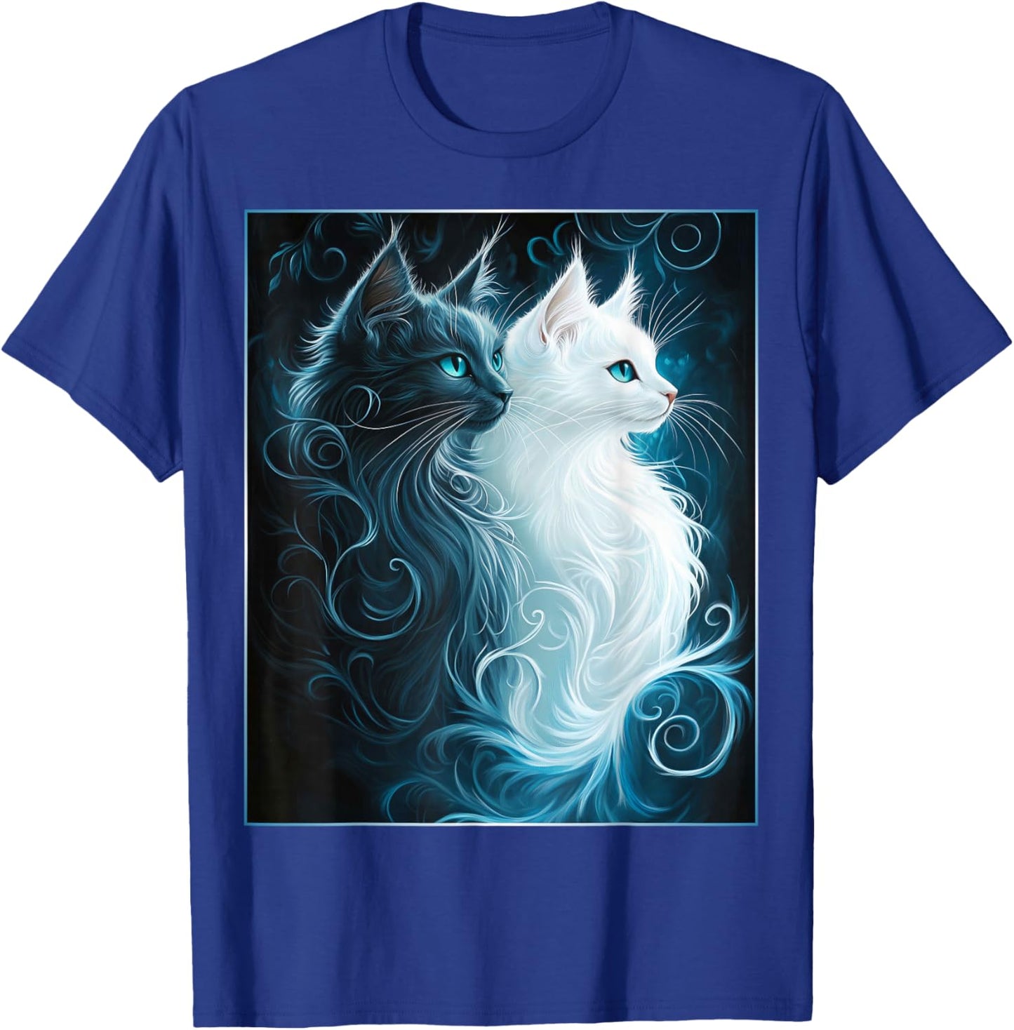 Cute Magical Cat Kitten Fantasy Art Design T-Shirt - T-Shirt | Royal