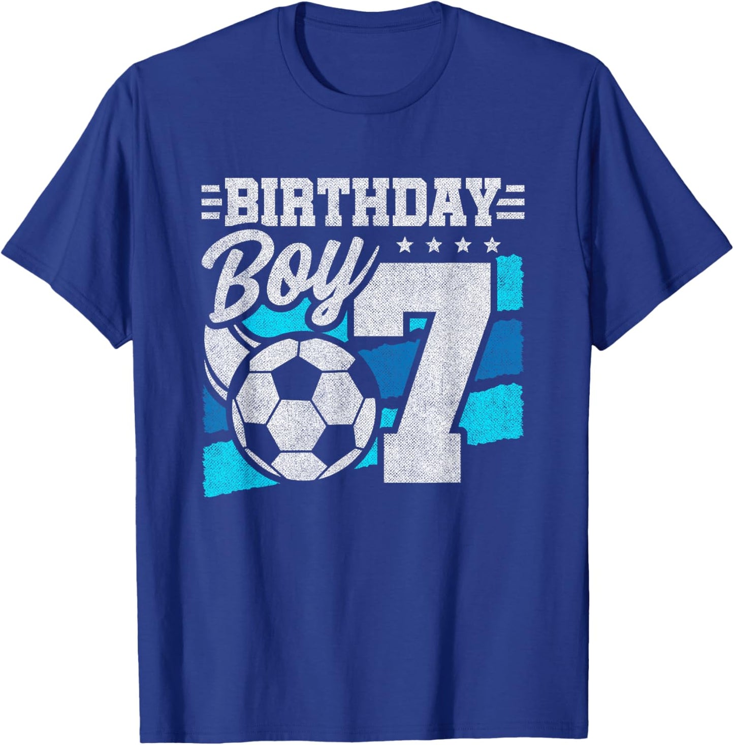 Soccer Birthday Party - 7 Year Old Boy - 7th Birthday T-Shirt - T-Shirt | Royal