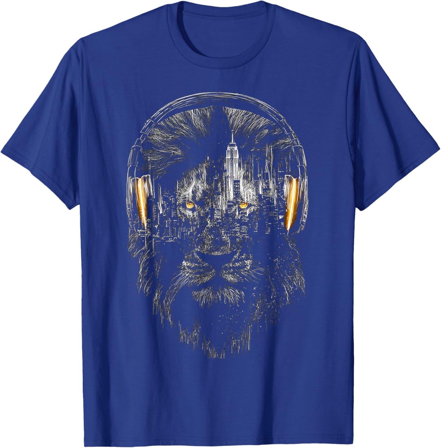 Lion Music Headphones T-Shirt - T-Shirt | Royal