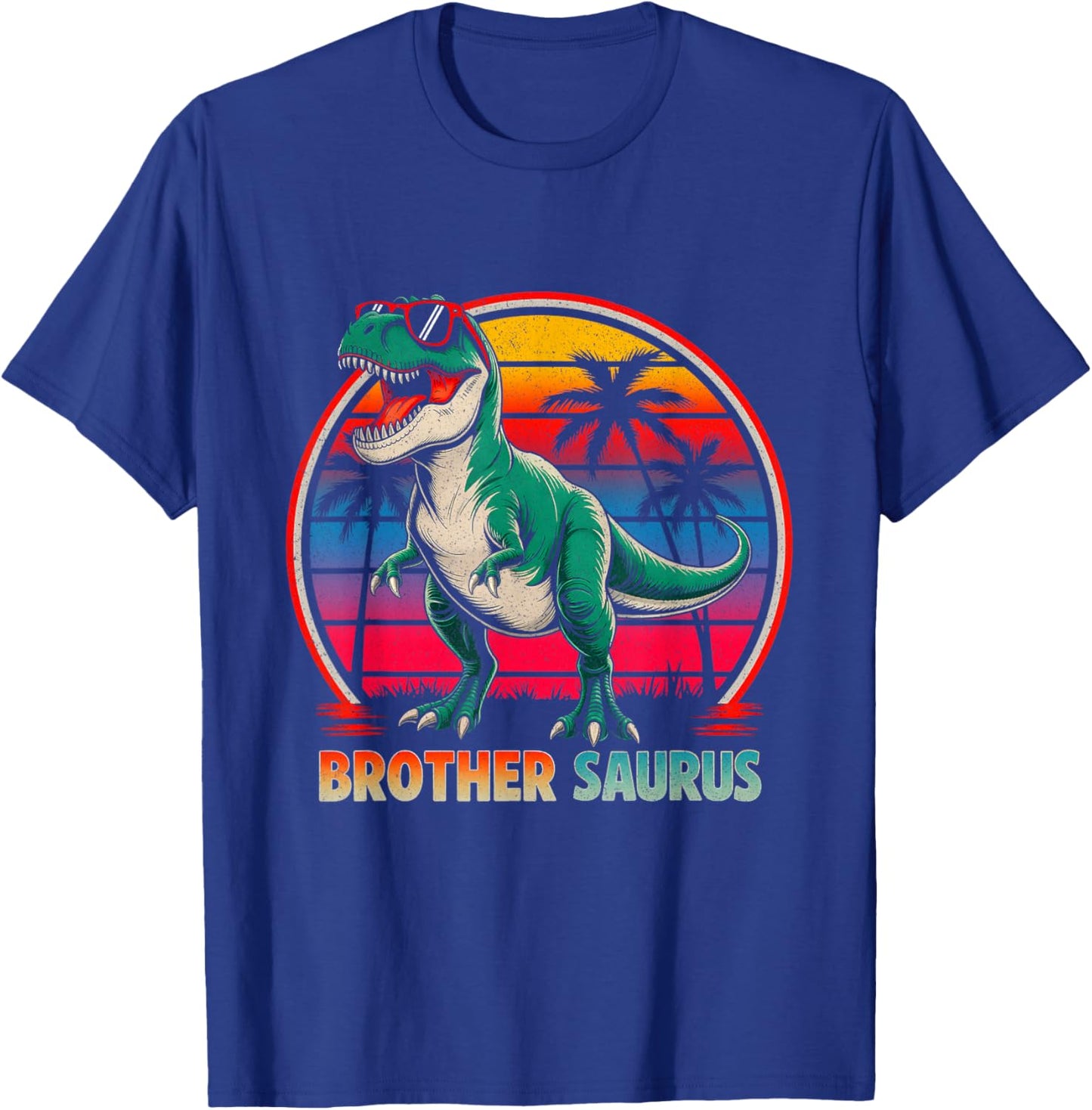 Brothersaurus Dinosaur Boys Kids Family Matching Fathers Day T-Shirt - T-Shirt | Royal