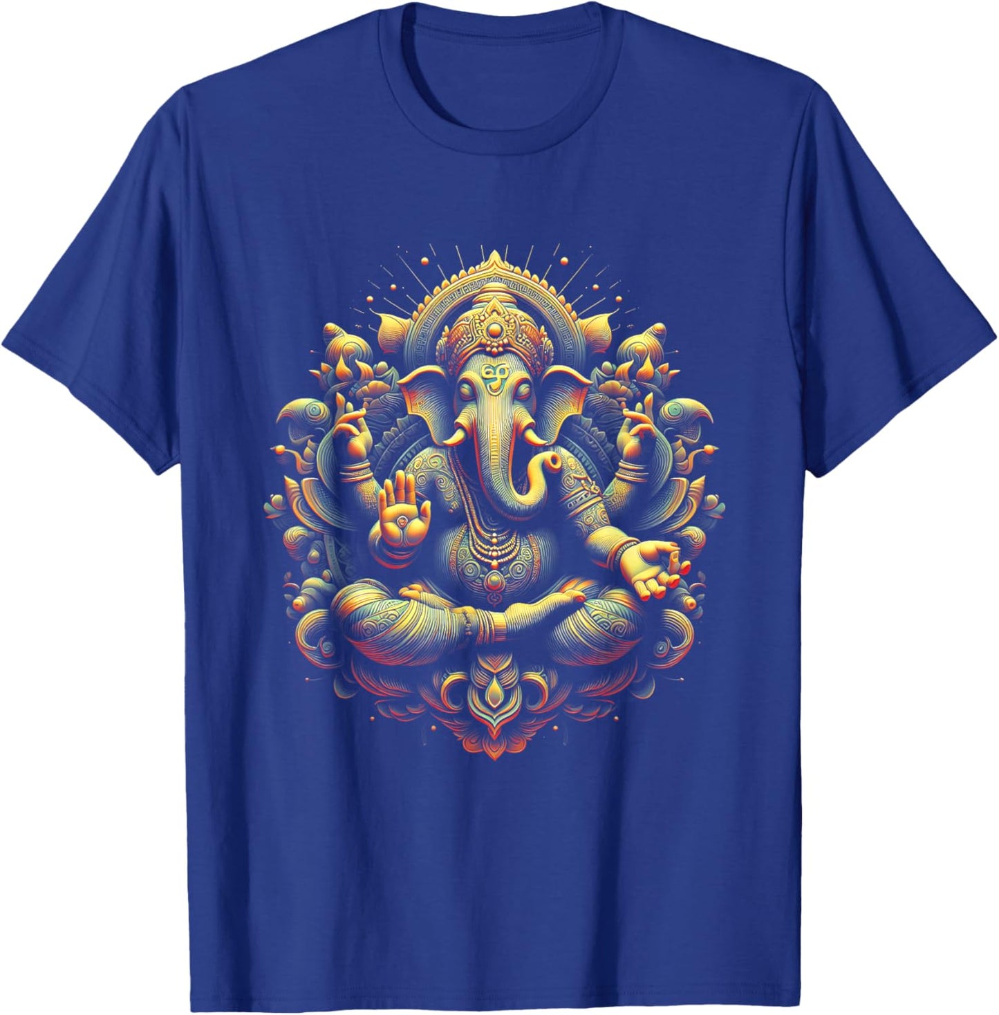 Ganesh Yoga Hindu Elephant God Ganesha Puja Black -Adults Yoga Themed T-Shirt - T-Shirt | Royal