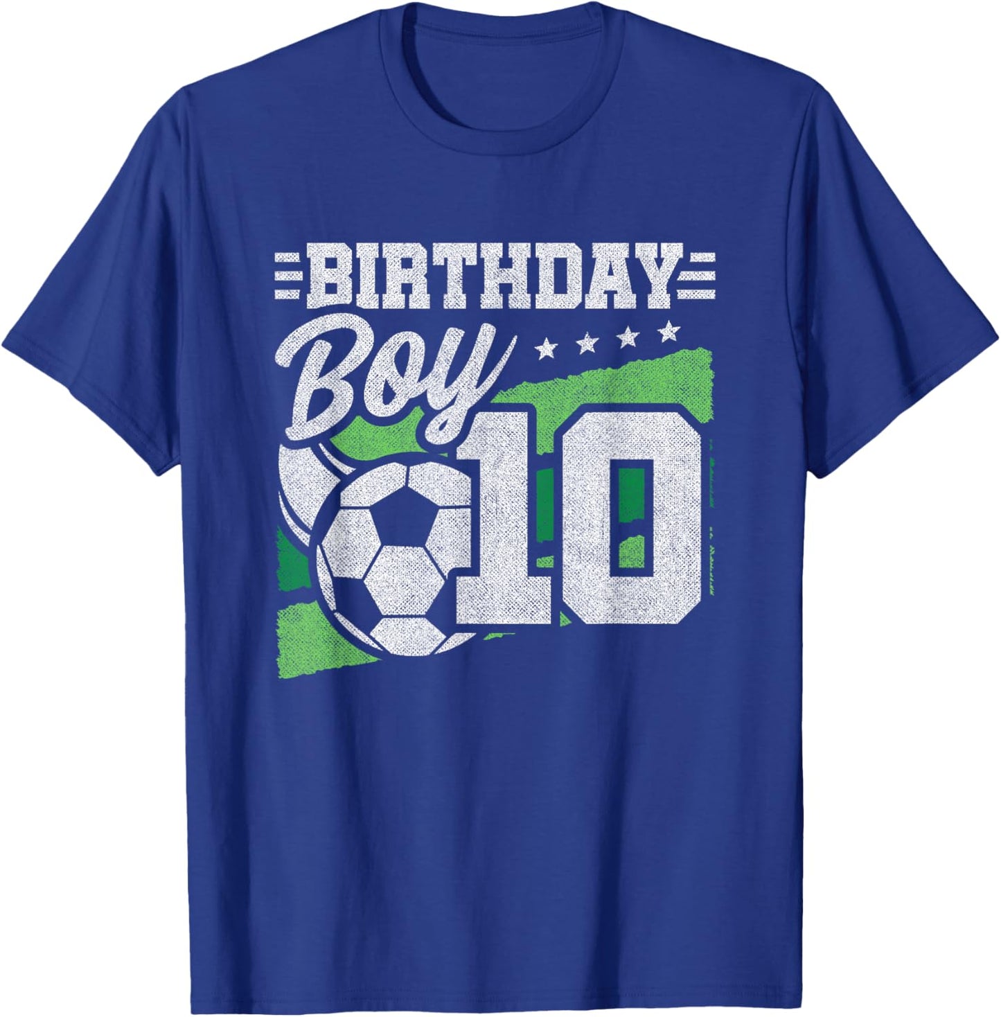 10 Year Old Soccer Birthday - Boys 10th Birthday Soccer T-Shirt - T-Shirt | Royal
