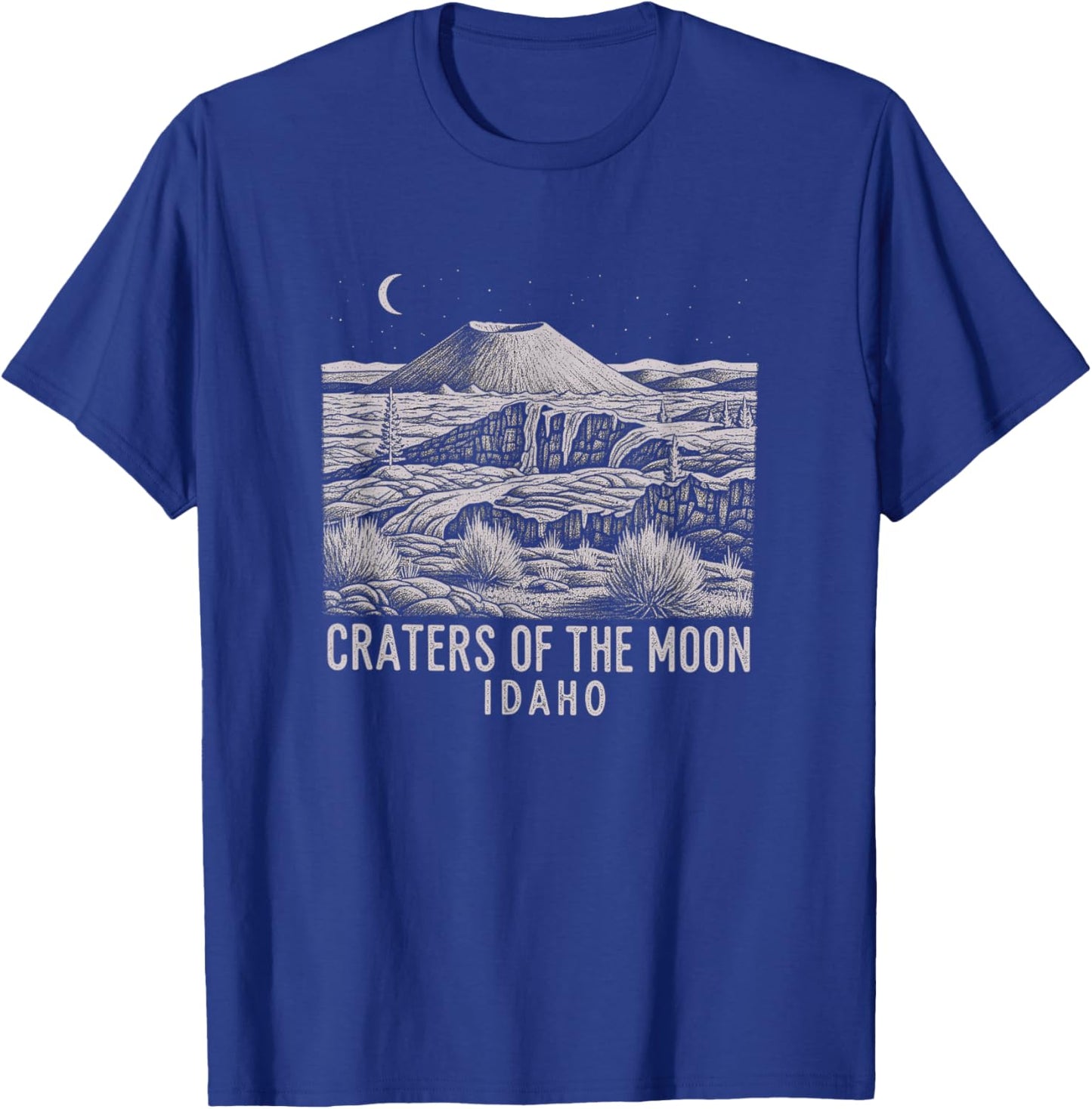 Vintage Craters of The Moon Idaho Drawing Art Design T-Shirt - T-Shirt | Royal