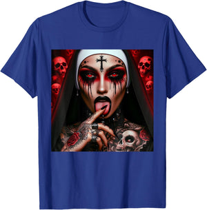 Gothic Aesthetically Occulte Unholy Grunge Emo Punk Nun T-Shirt - T-Shirt | Royal