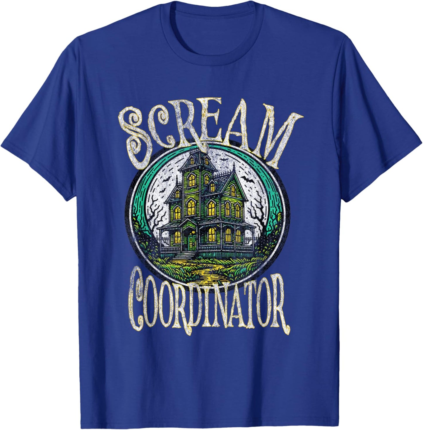 Haunted House Tour Guide Scream Coordinator Halloween Haunt T-Shirt - T-Shirt | Royal